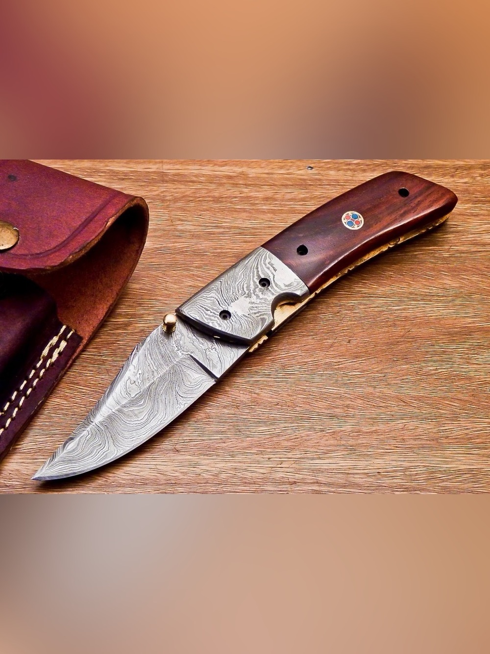 Custom Handmade Forged Damascus Folding Pocket Knife, Pocket Knife, TR-9558